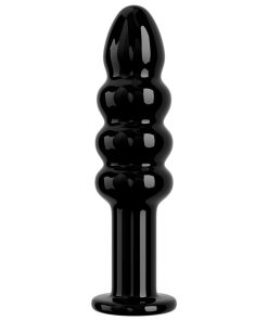 BUTT PLUG CRNI STAKLENI